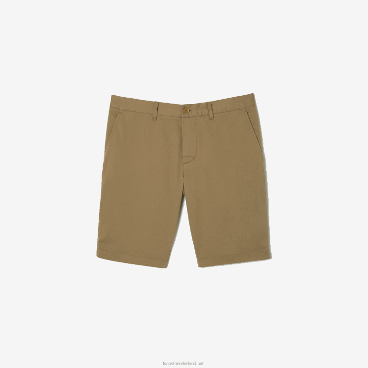 Lacoste Slim fit bermuda van stretchkatoen 0828H431 beige cb8 Heren