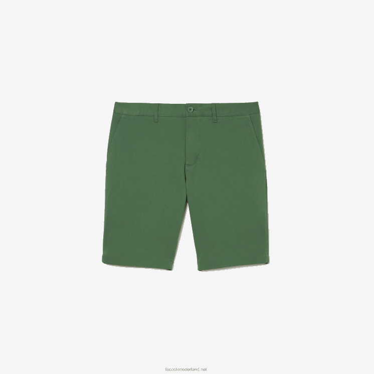 Lacoste Slim fit bermuda van stretchkatoen 0828H433 kaki groen kx5 Heren