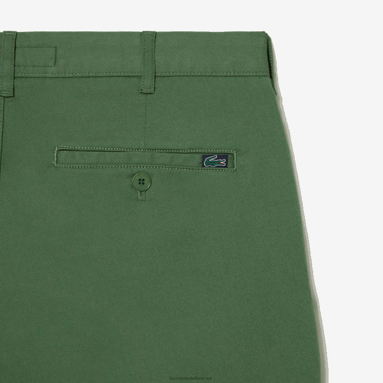 Lacoste Slim fit bermuda van stretchkatoen 0828H433 kaki groen kx5 Heren