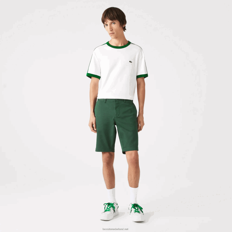 Lacoste Slim fit bermuda van stretchkatoen 0828H434 groen 5hx Heren