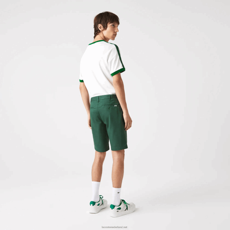 Lacoste Slim fit bermuda van stretchkatoen 0828H434 groen 5hx Heren
