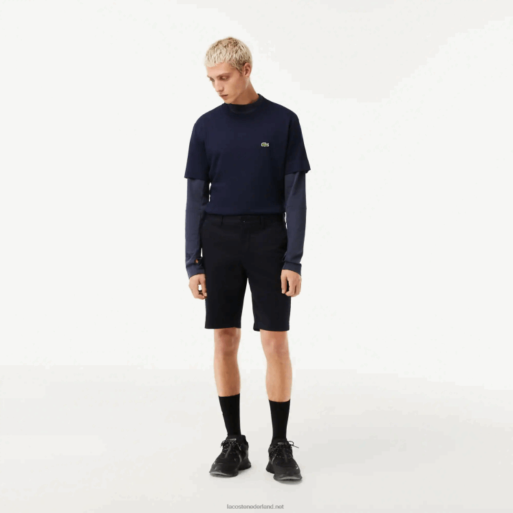 Lacoste Slim fit bermuda van stretchkatoen 0828H454 marineblauw hde Heren
