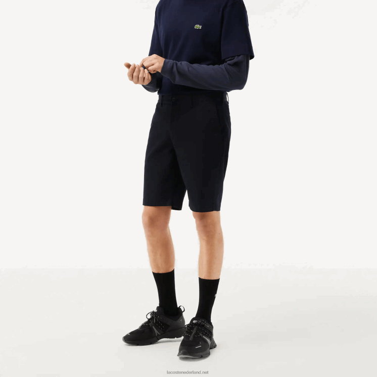 Lacoste Slim fit bermuda van stretchkatoen 0828H454 marineblauw hde Heren