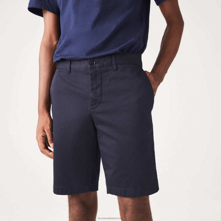 Lacoste Slim fit bermuda van stretchkatoen 0828H454 marineblauw hde Heren