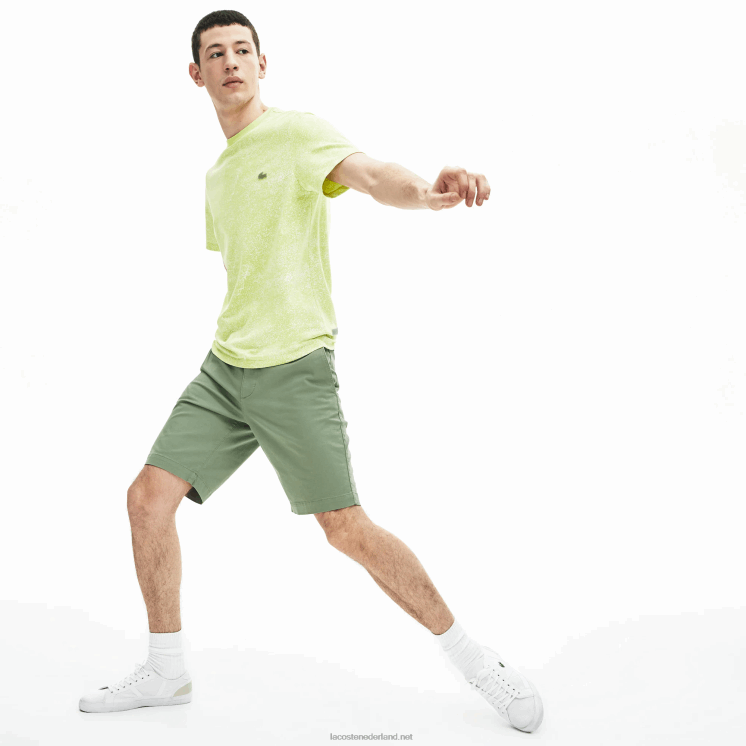 Lacoste Slim fit stretch gabardine short 0828H553 groene s86 Heren