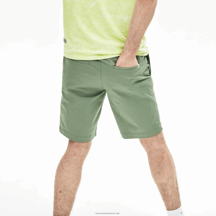 Lacoste Slim fit stretch gabardine short 0828H553 groene s86 Heren