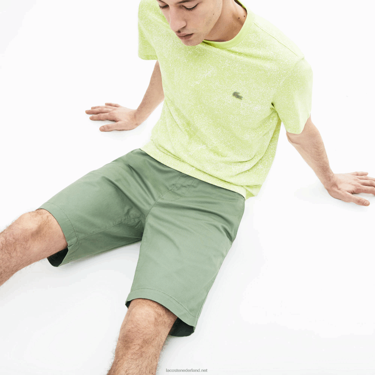 Lacoste Slim fit stretch gabardine short 0828H553 groene s86 Heren