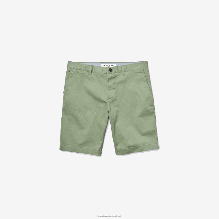 Lacoste Slim fit stretch gabardine short 0828H553 groene s86 Heren
