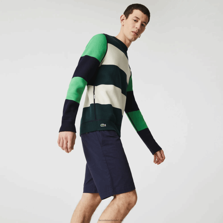 Lacoste Slim fit stretch gabardine short 0828H554 marineblauw 166 Heren