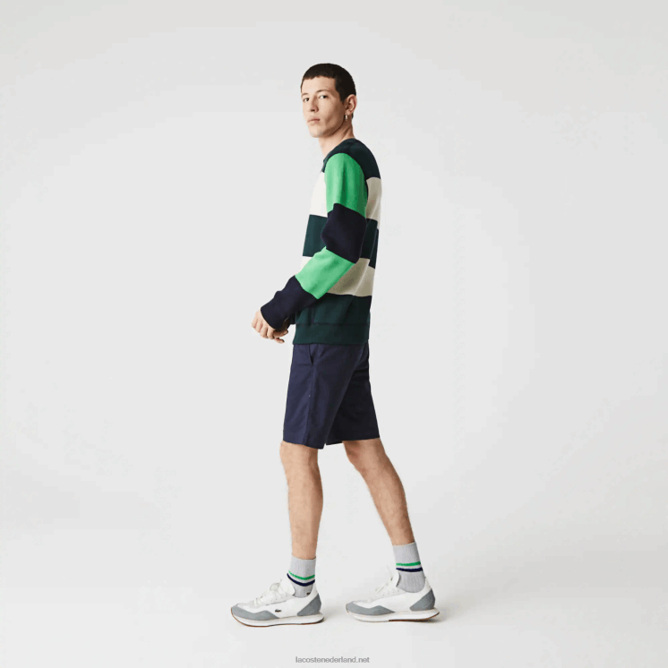 Lacoste Slim fit stretch gabardine short 0828H554 marineblauw 166 Heren
