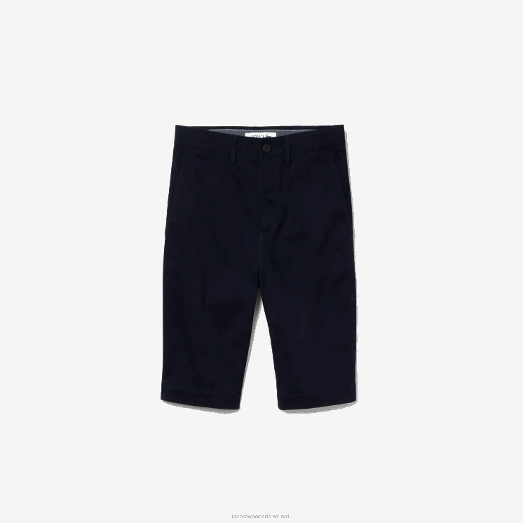 Lacoste Slim fit stretch gabardine short 0828H554 marineblauw 166 Heren