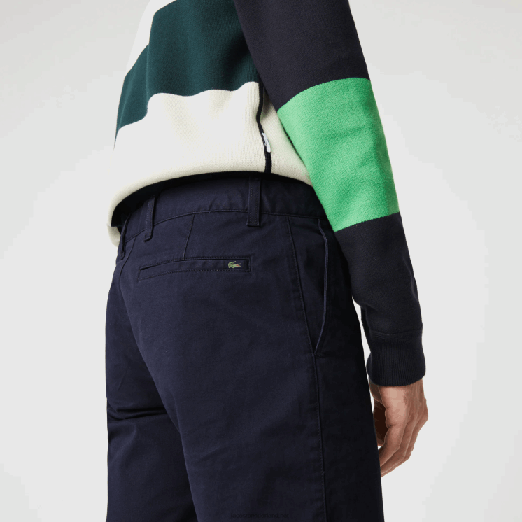 Lacoste Slim fit stretch gabardine short 0828H554 marineblauw 166 Heren