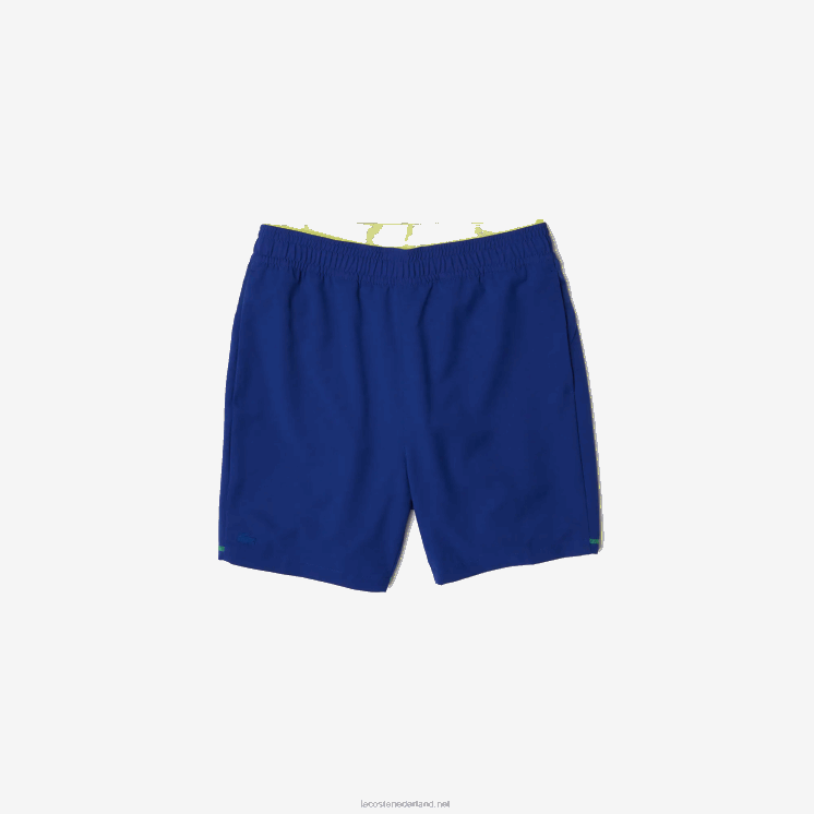 Lacoste gelaagde sportbroek 0828H1544 blauw flitsend geel wit 8q6 Heren