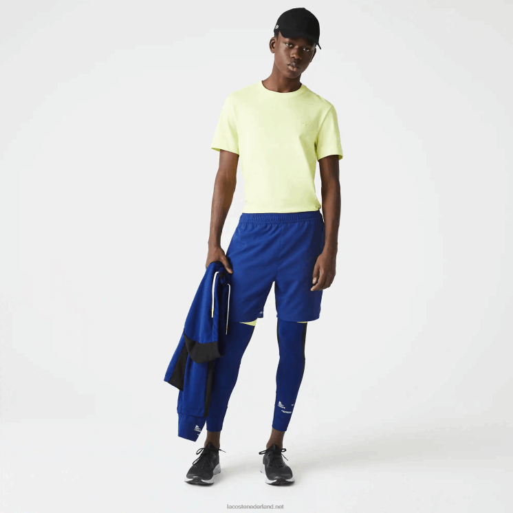 Lacoste gelaagde sportbroek 0828H1544 blauw flitsend geel wit 8q6 Heren