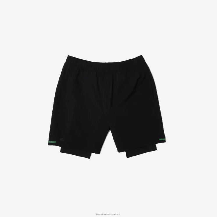 Lacoste gelaagde sportbroek 0828H1545 zwart groen wit 9az Heren
