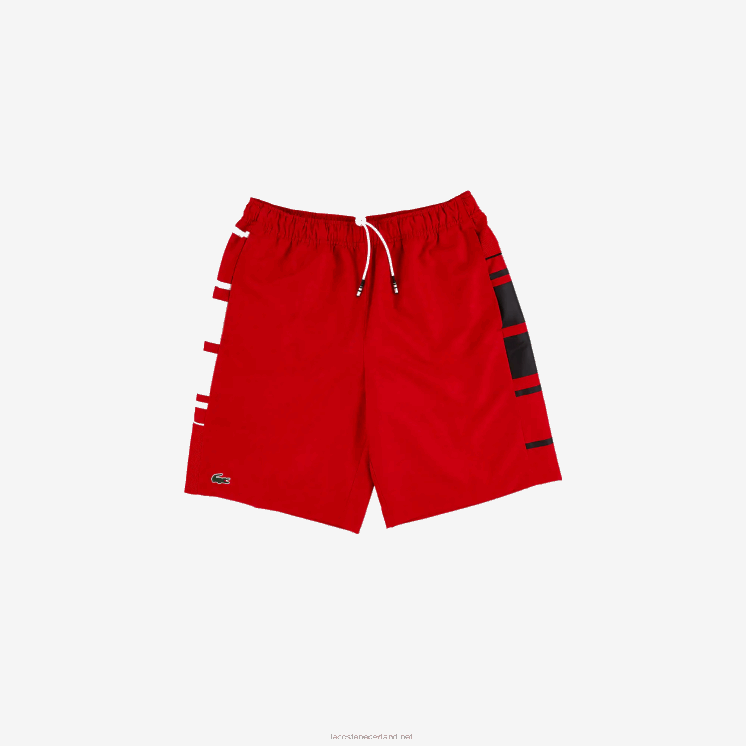 Lacoste gestreept sportbroekje 0828H1633 rood wit zwart cmy Heren