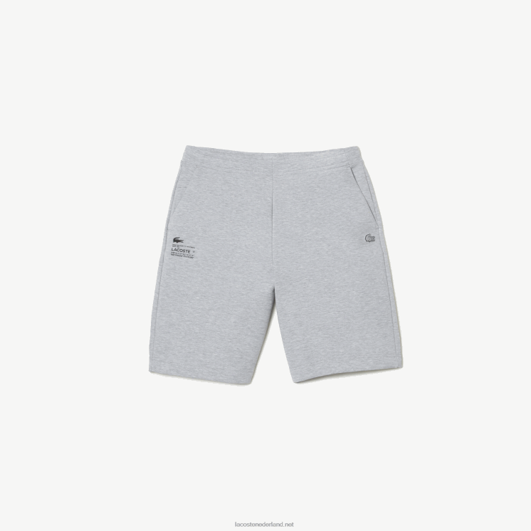 Lacoste korte broek met reflecterende print 0828H1355 grijze chine ca Heren
