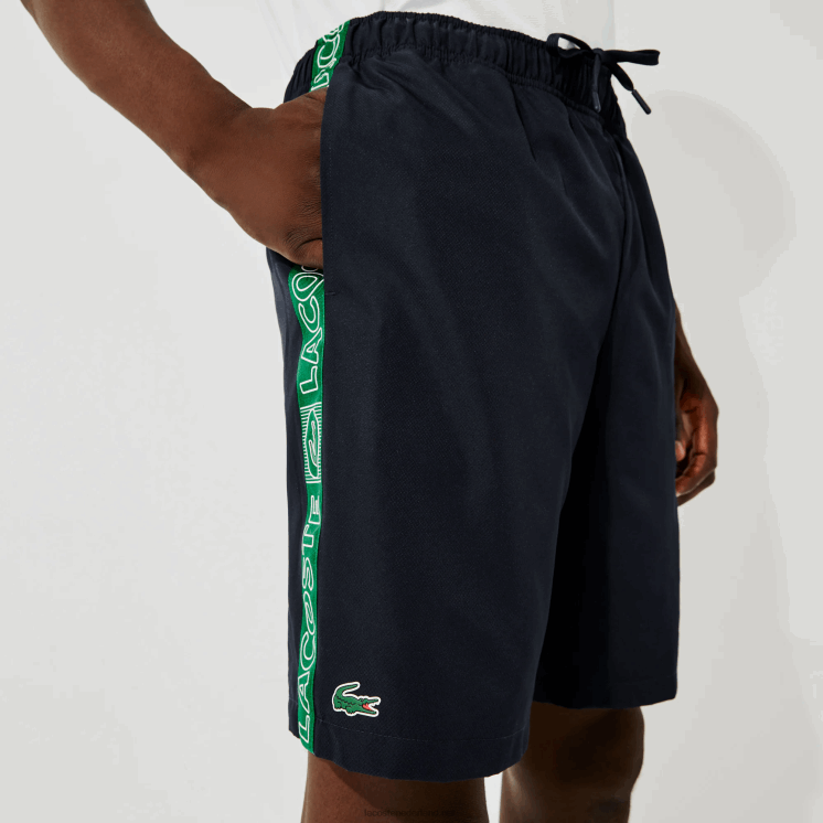 Lacoste korte broek met sportmerk aan de zijkant 0828H1506 marineblauw groen mr0 Heren