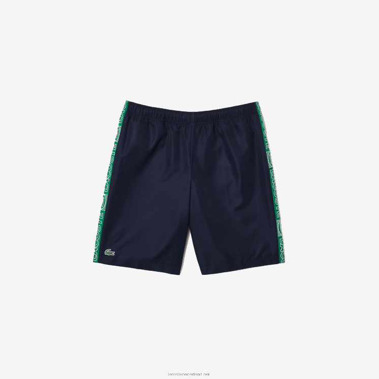 Lacoste korte broek met sportmerk aan de zijkant 0828H1506 marineblauw groen mr0 Heren