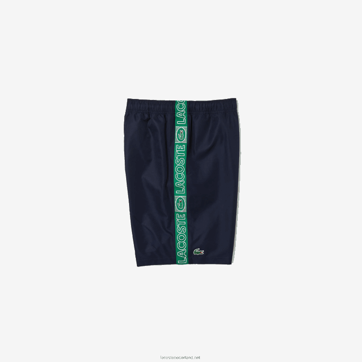 Lacoste korte broek met sportmerk aan de zijkant 0828H1506 marineblauw groen mr0 Heren