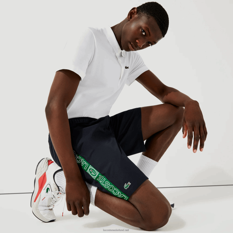 Lacoste korte broek met sportmerk aan de zijkant 0828H1506 marineblauw groen mr0 Heren