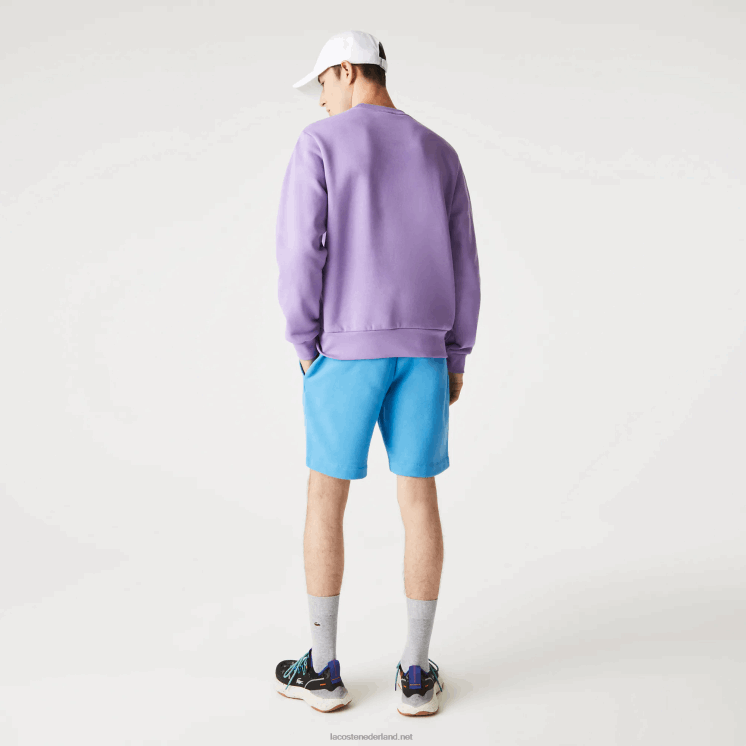 Lacoste korte broek van biologisch geborsteld katoenfleece 0828H1370 blauw 4xa Heren