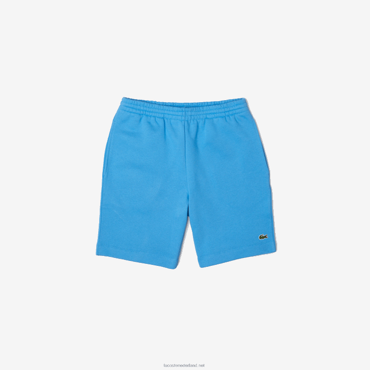 Lacoste korte broek van biologisch geborsteld katoenfleece 0828H1370 blauw 4xa Heren