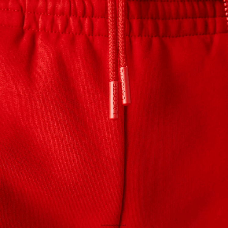 Lacoste korte broek van biologisch geborsteld katoenfleece 0828H1373 rood 240 Heren