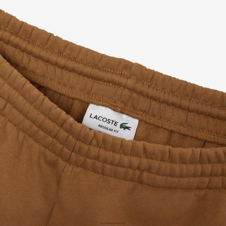 Lacoste korte broek van biologisch geborsteld katoenfleece 0828H1397 bruin z0w Heren