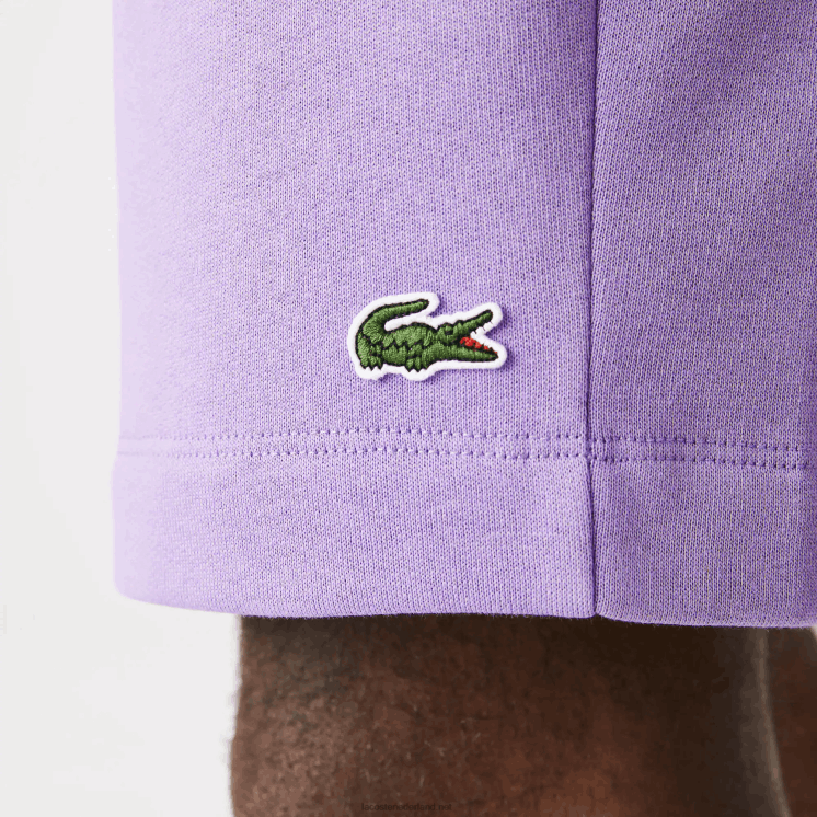 Lacoste korte broek van biologisch geborsteld katoenfleece 0828H1425 paarse gfu Heren