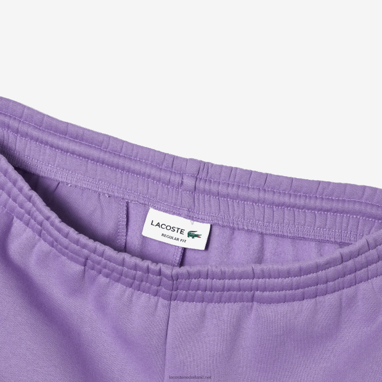 Lacoste korte broek van biologisch geborsteld katoenfleece 0828H1425 paarse gfu Heren