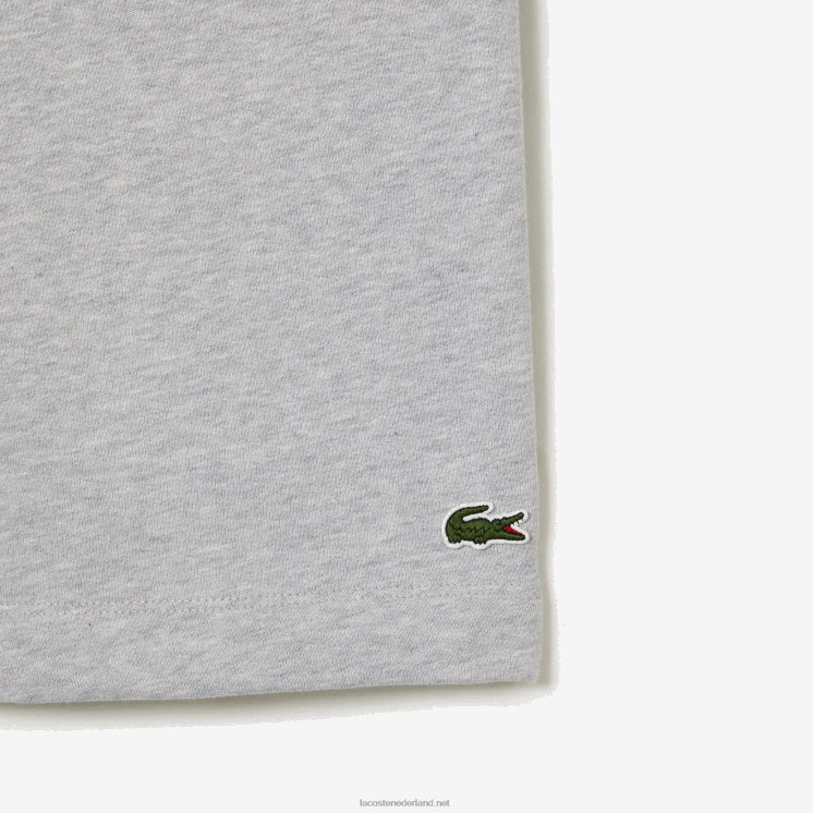 Lacoste korte broek van biologisch geborsteld katoenfleece 0828H1432 grijze chine ca Heren