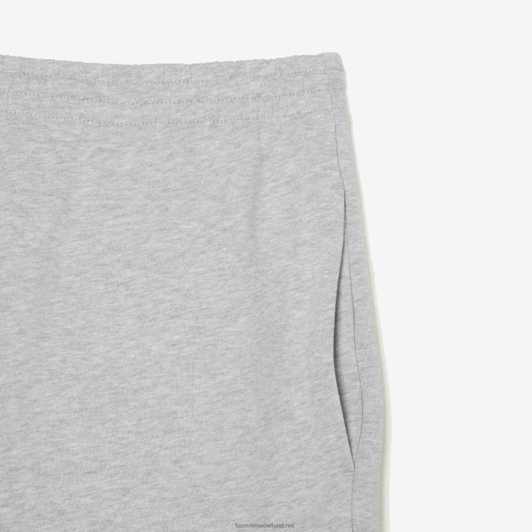 Lacoste korte broek van biologisch geborsteld katoenfleece 0828H1432 grijze chine ca Heren