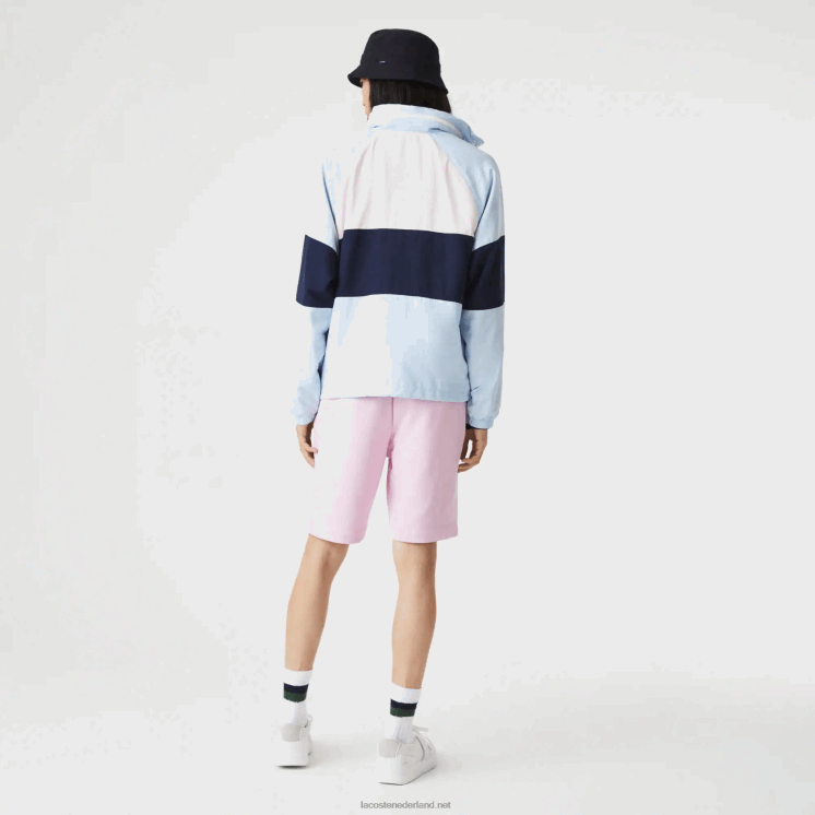 Lacoste korte broek van biologisch geborsteld katoenfleece 0828H1576 roze z4h Heren