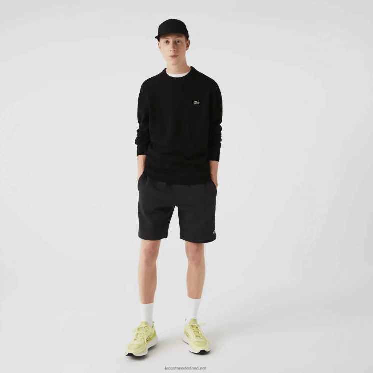 Lacoste korte broek van biologisch geborsteld katoenfleece 0828H1597 grijze el6 Heren