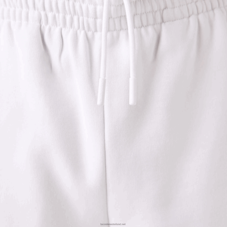 Lacoste korte broek van biologisch geborsteld katoenfleece 0828H415 wit 001 Heren