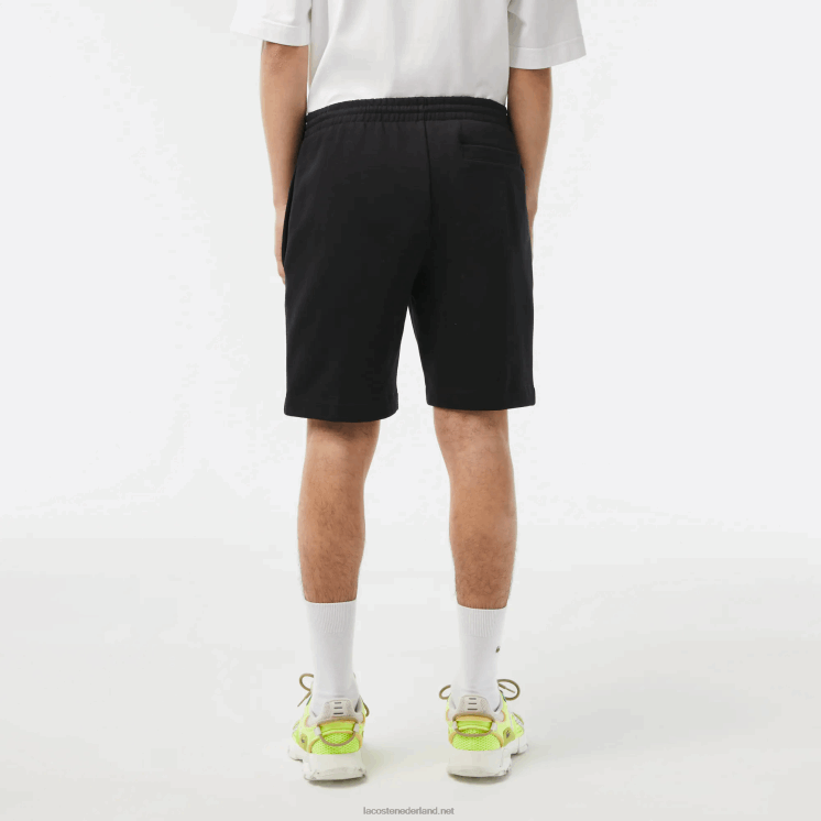 Lacoste korte broek van biologisch geborsteld katoenfleece 0828H416 zwart 031 Heren
