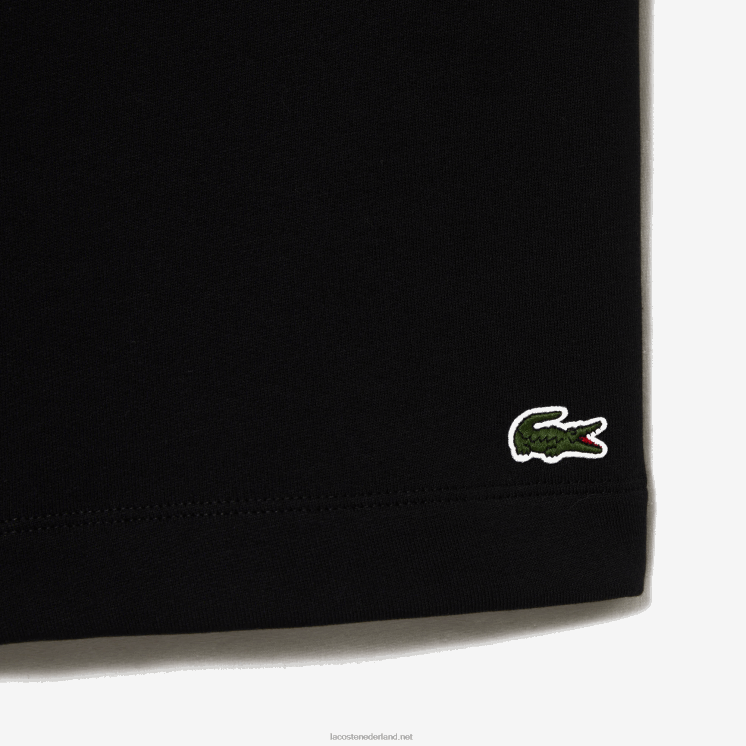 Lacoste korte broek van biologisch geborsteld katoenfleece 0828H416 zwart 031 Heren