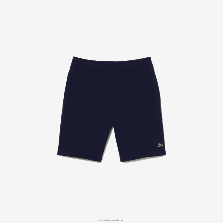 Lacoste korte broek van biologisch geborsteld katoenfleece 0828H417 marineblauw 166 Heren