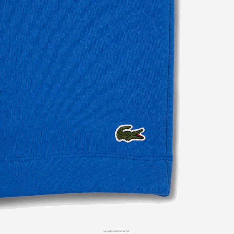 Lacoste korte broek van biologisch geborsteld katoenfleece 0828H449 blauwe kxb Heren