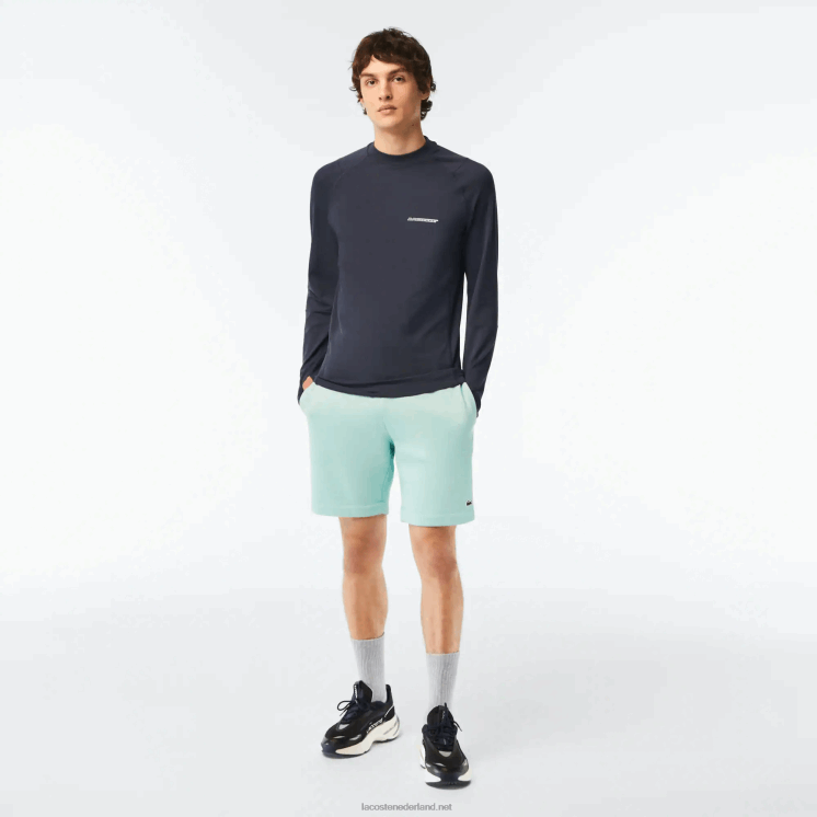 Lacoste korte broek van biologisch geborsteld katoenfleece 0828H475 mint lgf Heren
