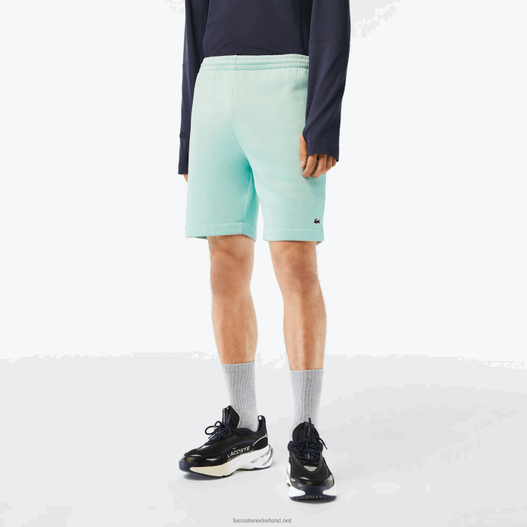 Lacoste korte broek van biologisch geborsteld katoenfleece 0828H475 mint lgf Heren