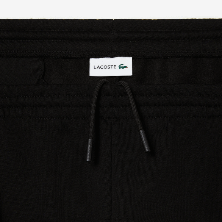 Lacoste korte broek van biologisch katoen geborsteld fleece - grote maten - groot 0828H463 zwart 031 Heren