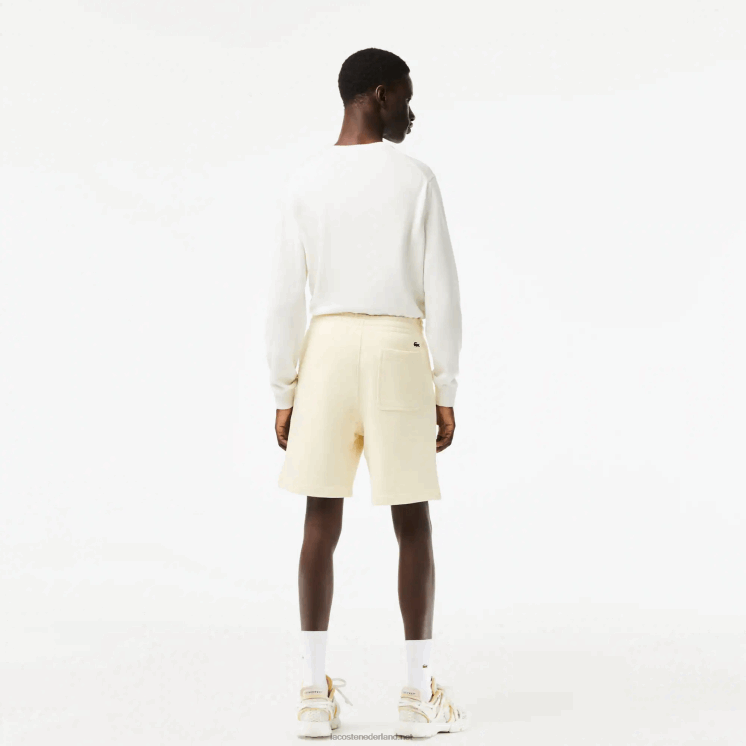 Lacoste korte broek van ongeborsteld biologisch katoenfleece 0828H486 witte xfj Heren