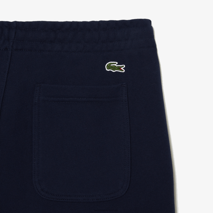 Lacoste korte broek van ongeborsteld biologisch katoenfleece 0828H487 marineblauw 166 Heren