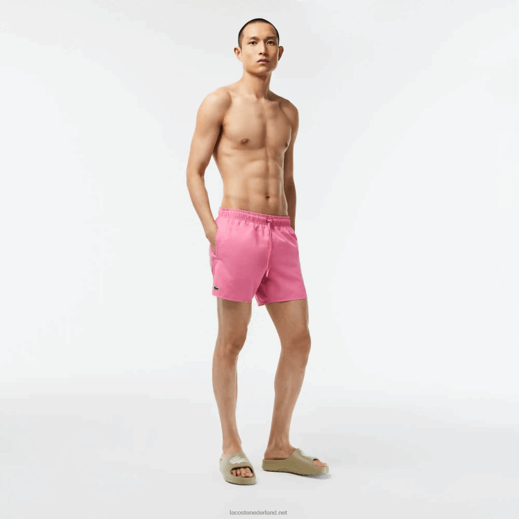 Lacoste lichte sneldrogende zwembroek 0828H533 roze groen w4i Heren