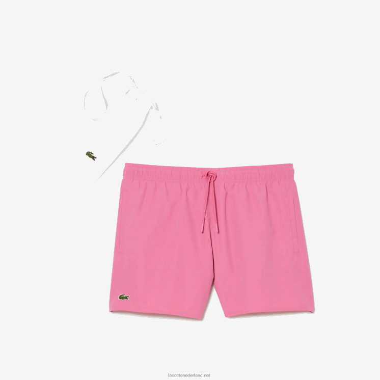 Lacoste lichte sneldrogende zwembroek 0828H533 roze groen w4i Heren