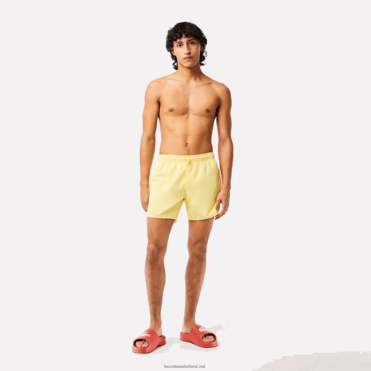 Lacoste lichte sneldrogende zwembroek 0828H539 geel groen 7sh Heren