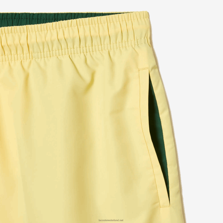 Lacoste lichte sneldrogende zwembroek 0828H539 geel groen 7sh Heren