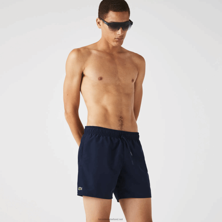 Lacoste lichte sneldrogende zwembroek 0828H541 marineblauw zwart jb1 Heren